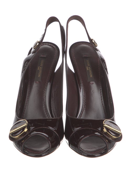 Louis Vuitton Patent Leather Slingback Sandals