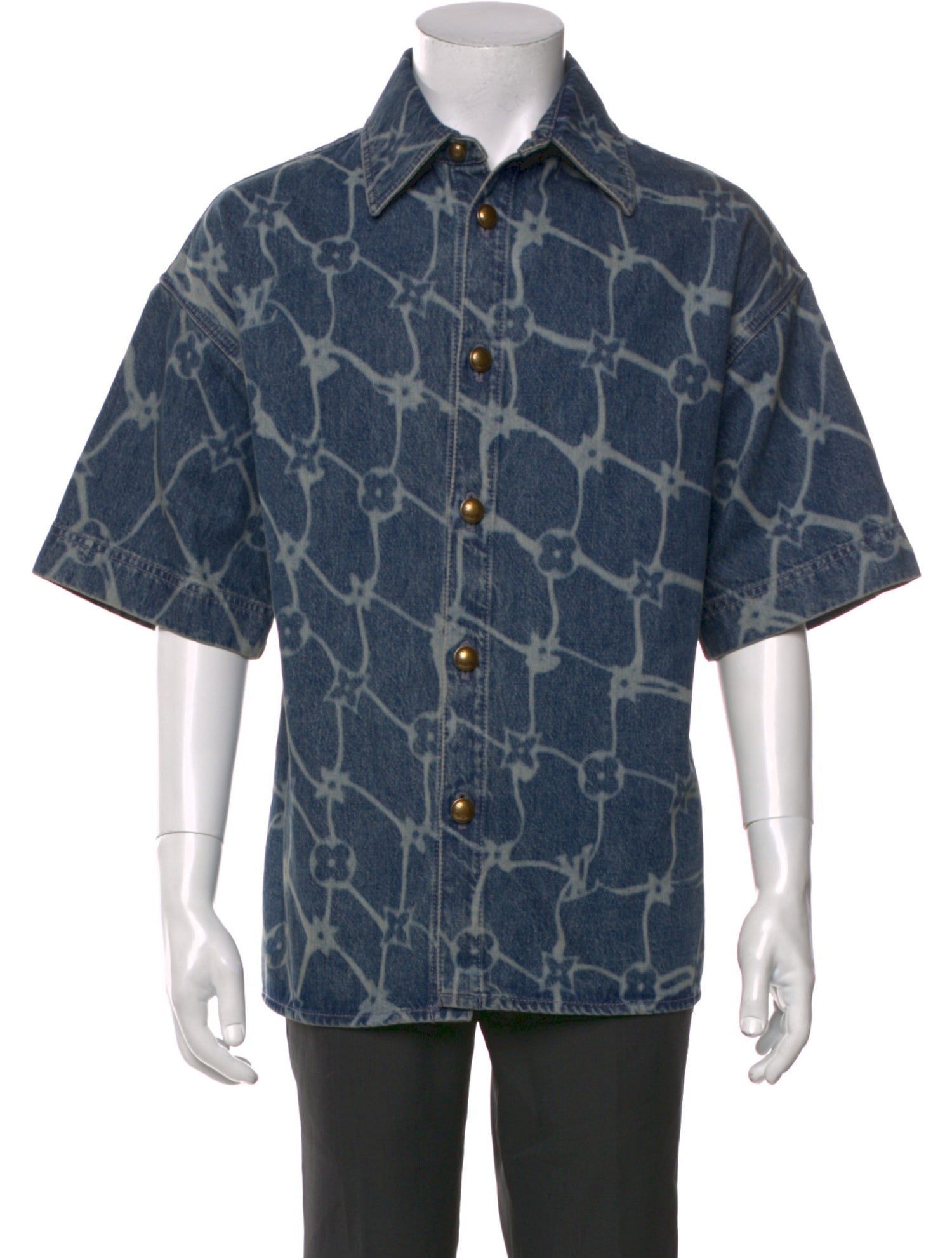 Louis Vuitton 2024 Barb Wire Monogram Denim Shirt