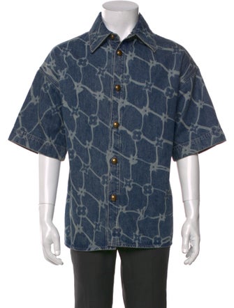 Louis Vuitton 2024 Barb Wire Monogram Denim Shirt
