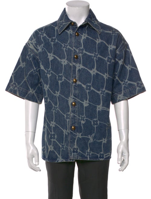 Louis Vuitton 2024 Barb Wire Monogram Denim Shirt