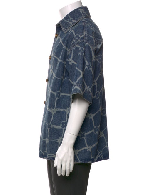 Louis Vuitton 2024 Barb Wire Monogram Denim Shirt