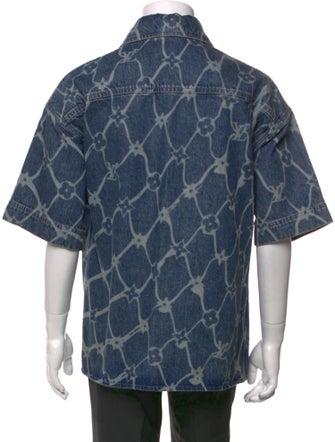 Louis Vuitton 2024 Barb Wire Monogram Denim Shirt