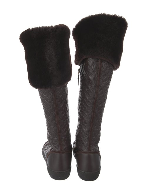 Louis Vuitton LV Monogram Leather Lace-Up Boots