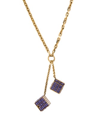 Louis Vuitton Crystal & Ribbon Gabble Dice Necklace