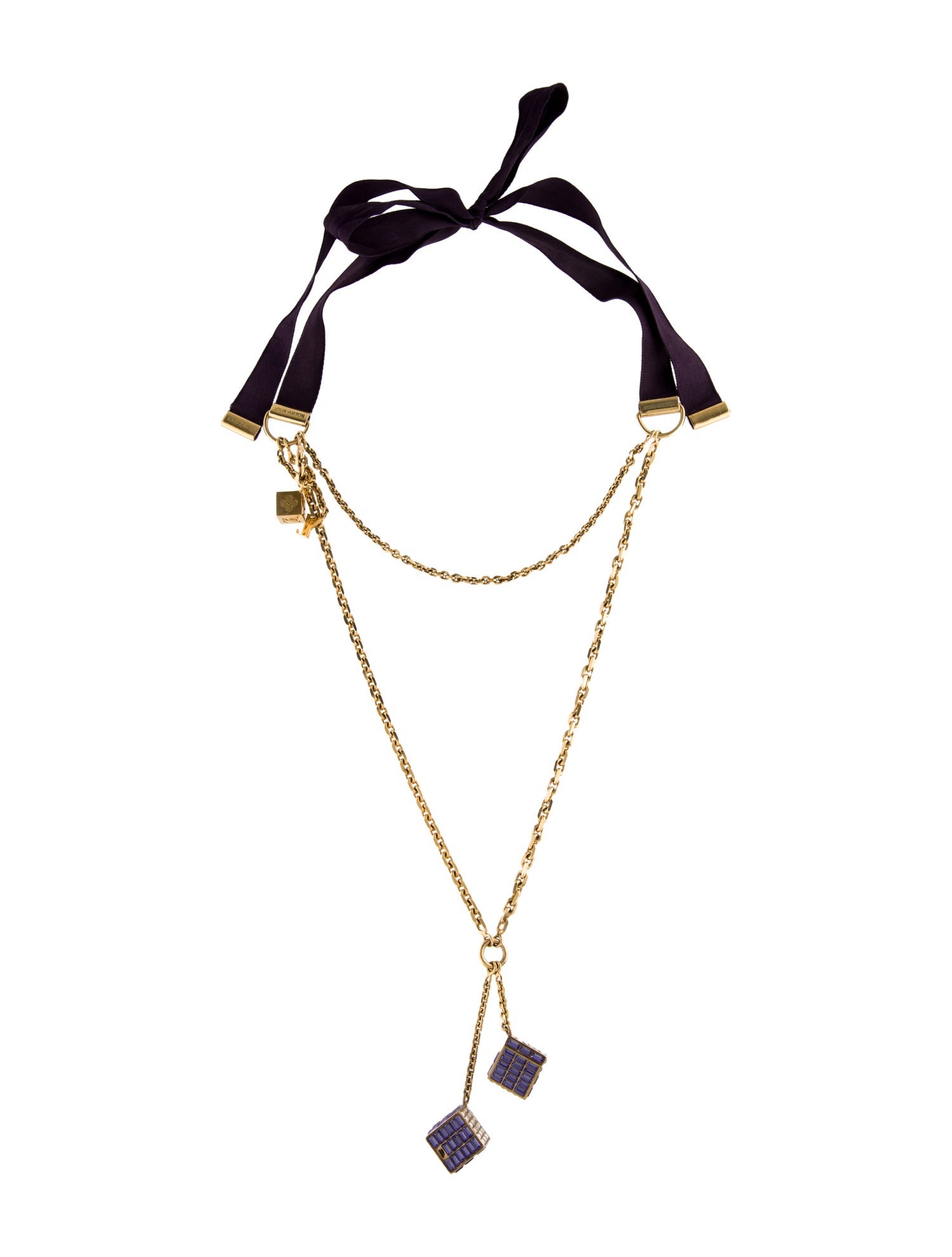 Louis Vuitton Crystal & Ribbon Gabble Dice Necklace