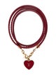 Louis Vuitton Enamel Heart LV Patent Commit Pomme D'Amour Wrap Bracelet