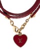 Louis Vuitton Enamel Heart LV Patent Commit Pomme D'Amour Wrap Bracelet