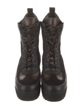 Louis Vuitton LV Monogram Suede Combat Boots