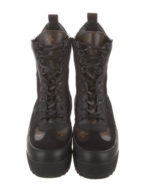 Louis Vuitton LV Monogram Suede Combat Boots
