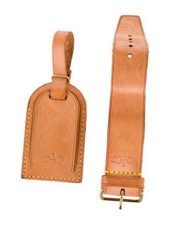 Louis Vuitton Vachetta Luggage Tag and Handle Strap Set