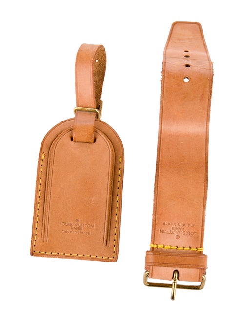 Louis Vuitton Vachetta Luggage Tag and Handle Strap Set