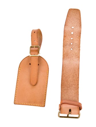 Louis Vuitton Vachetta Luggage Tag and Handle Strap Set