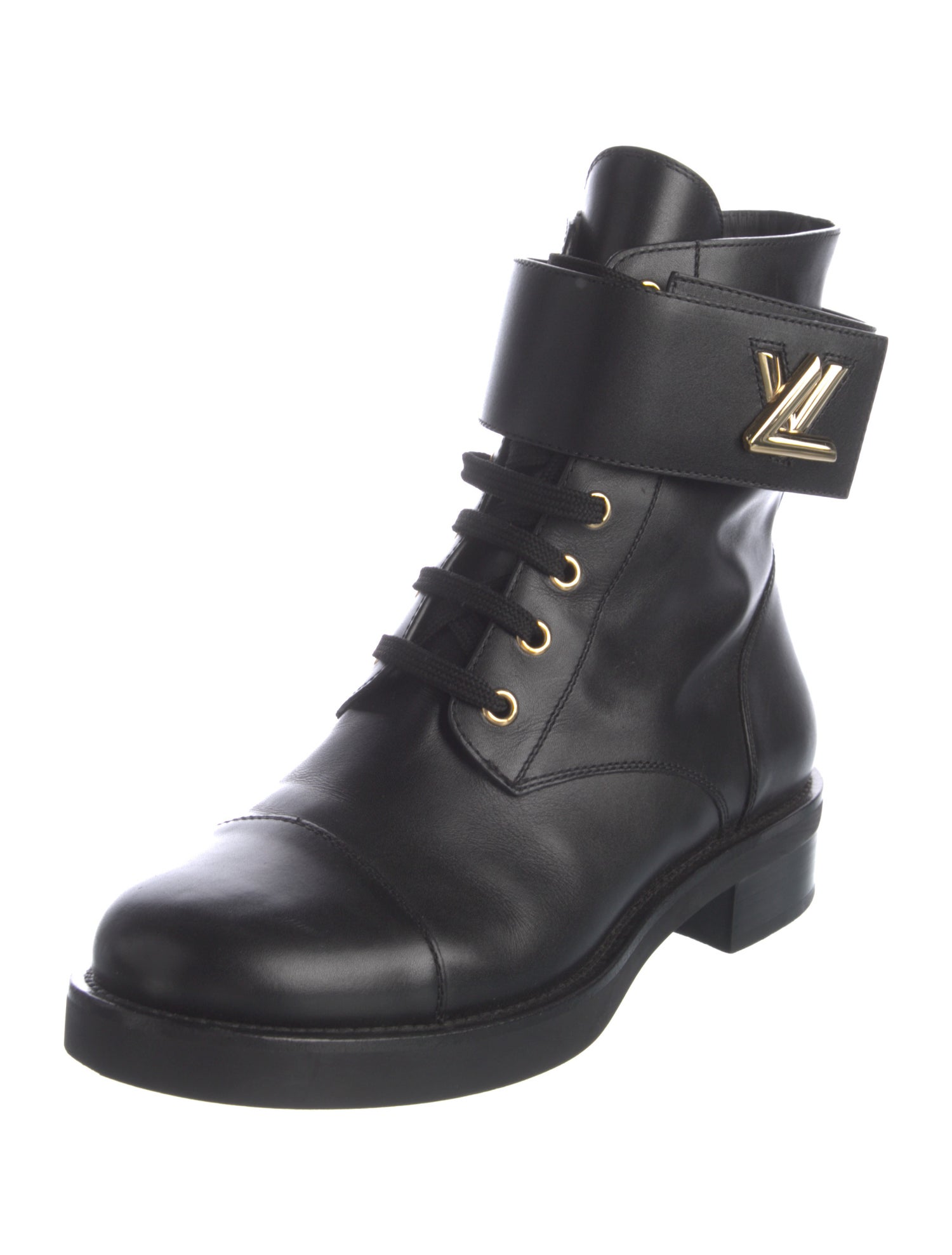 Louis Vuitton Leather Combat Boots