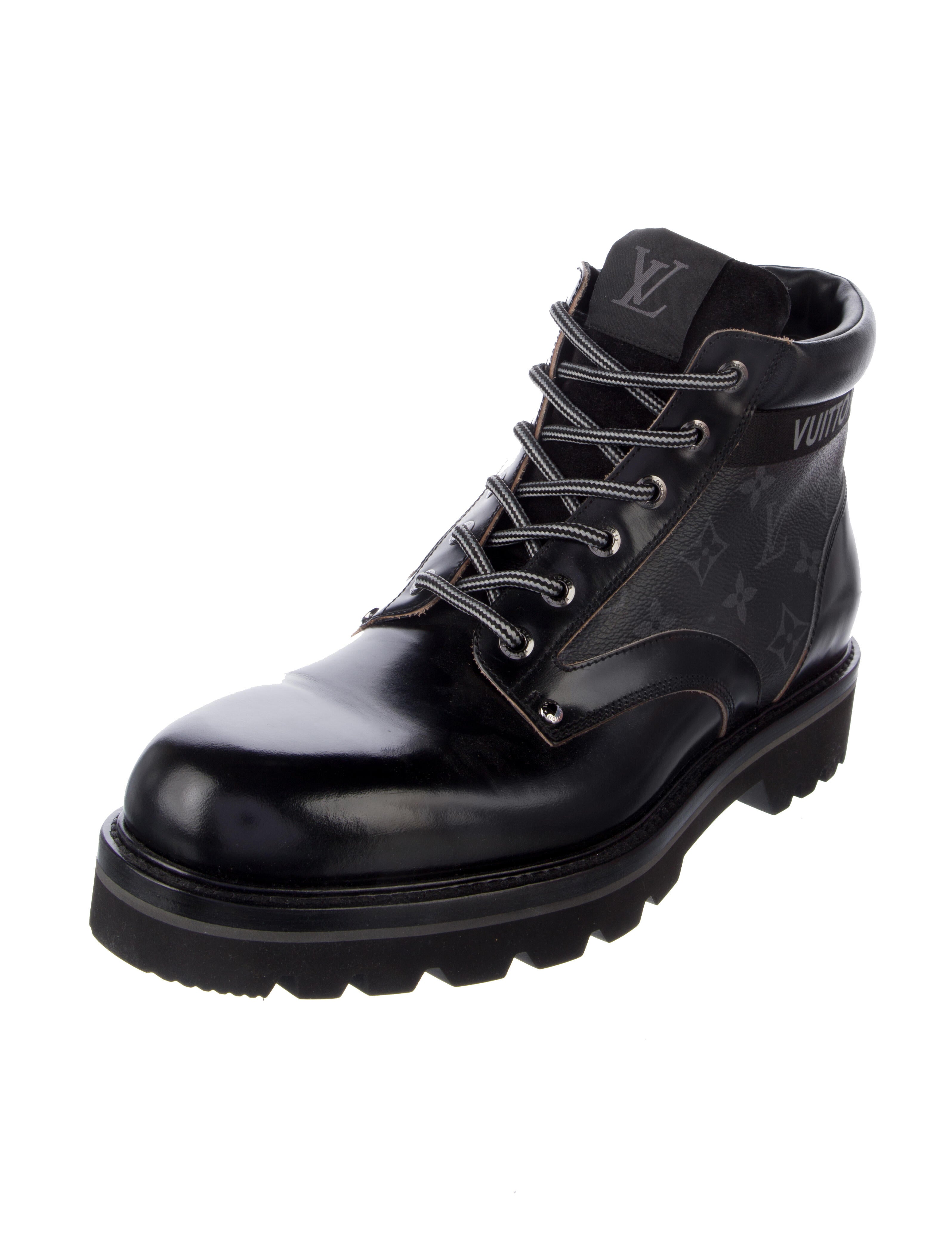Louis Vuitton LV Monogram Leather Combat Boots