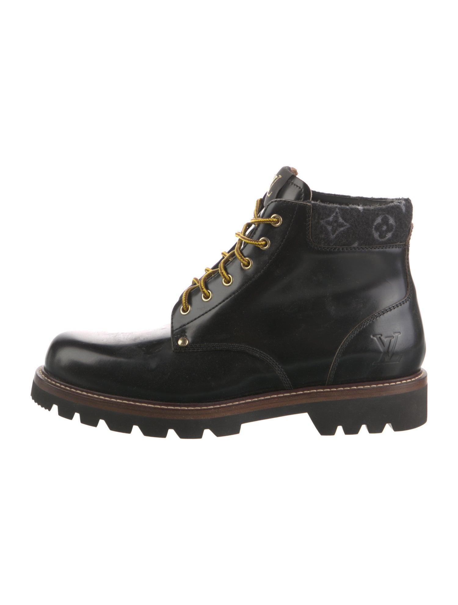 Louis Vuitton LV Monogram Leather Combat Boots