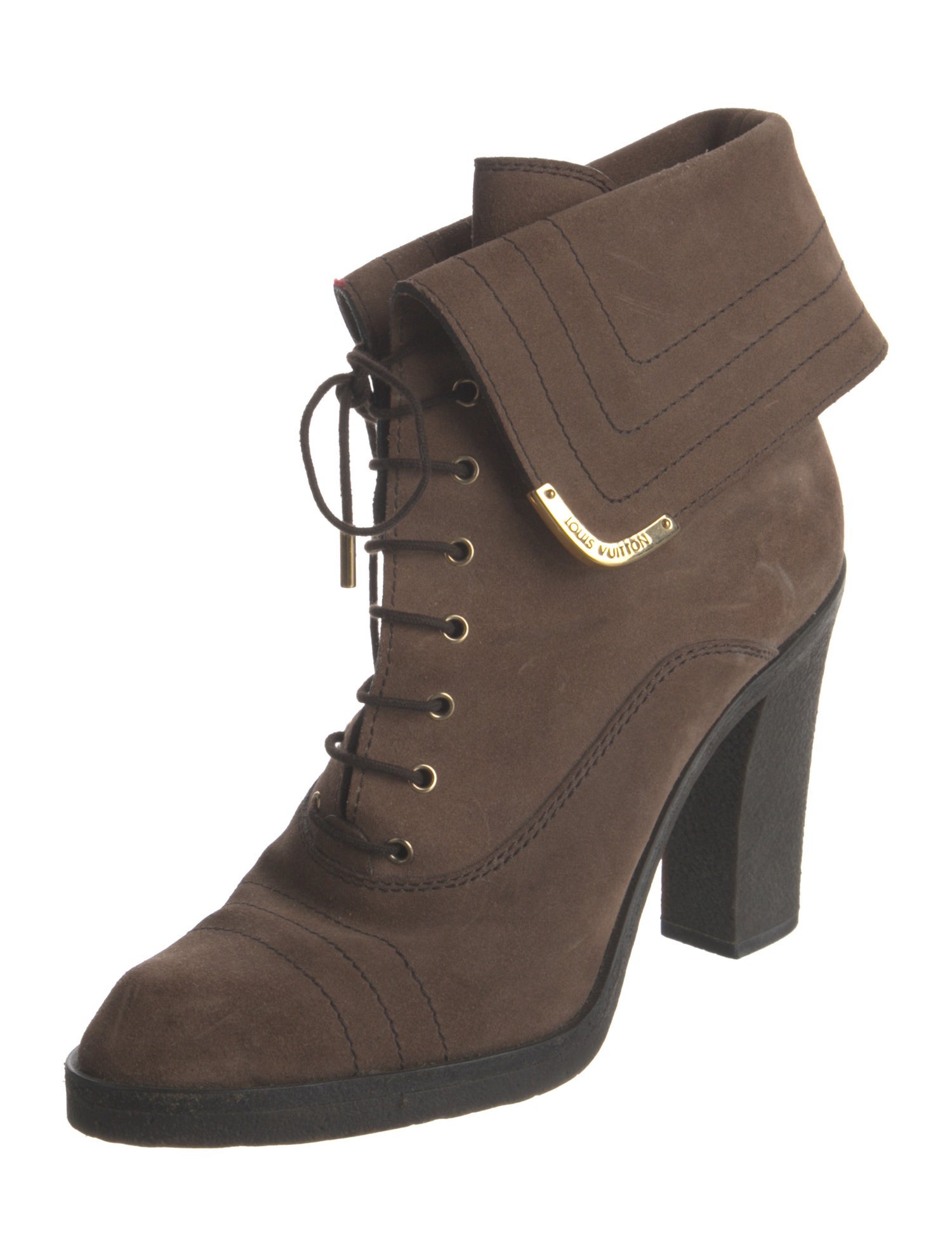 Louis Vuitton Suede Lace-Up Boots