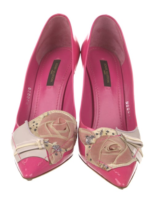 Louis Vuitton Patent Leather Colorblock Pattern Pumps
