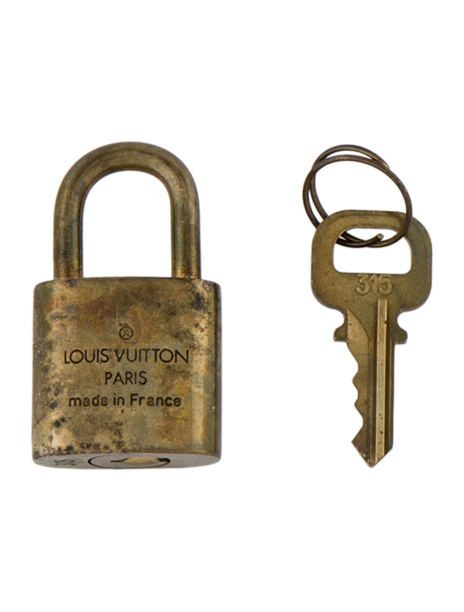 Louis Vuitton Brass Lock & Key Set