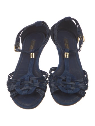 Louis Vuitton Suede T-Strap Sandals