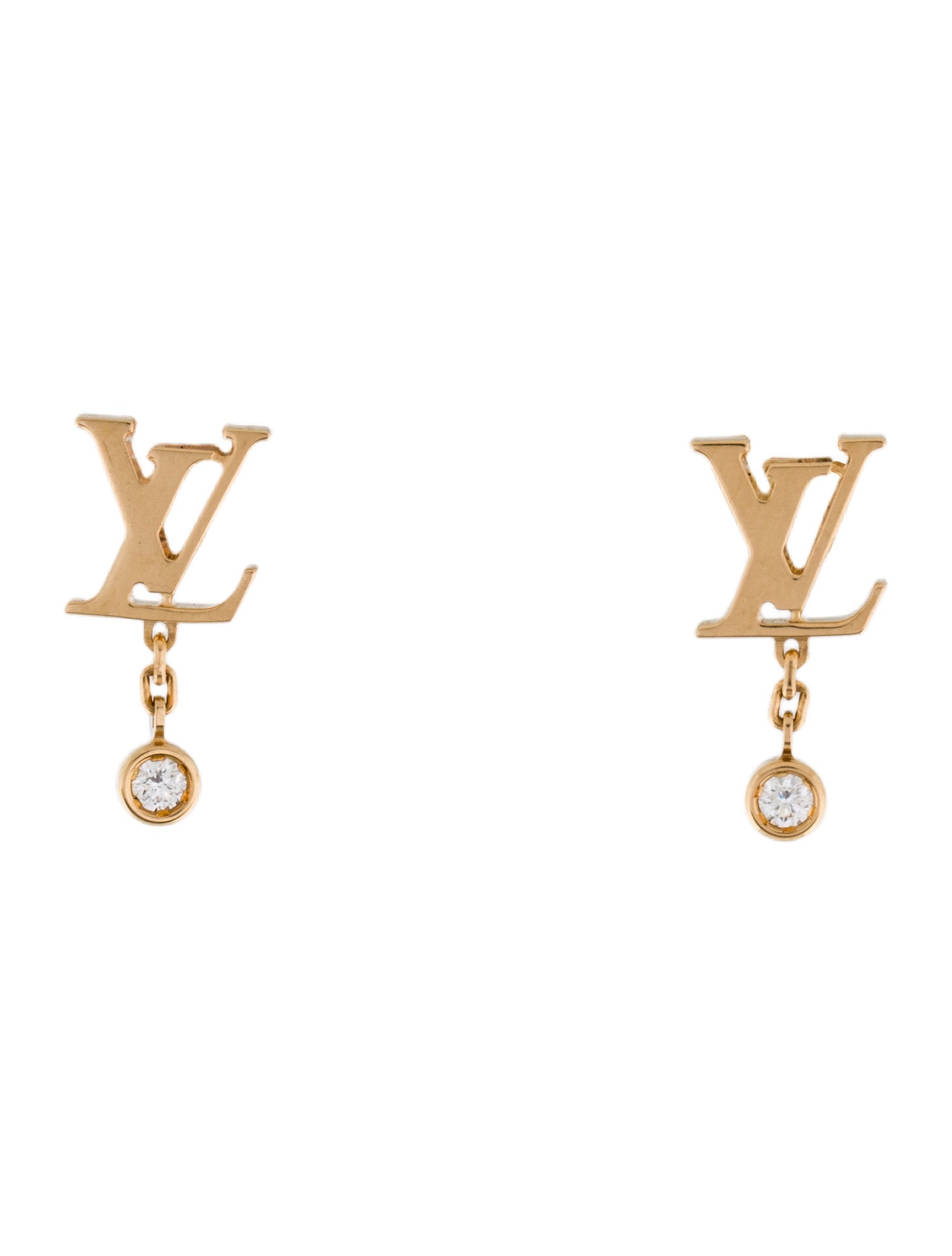 Louis Vuitton 18K Diamond Idylle Blossom LV Stud Earrings