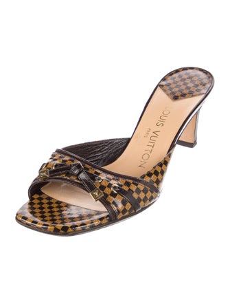 Louis Vuitton LV Monogram Patent Leather Slides