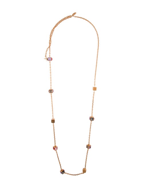 Louis Vuitton Crystal Gamble Station Necklace