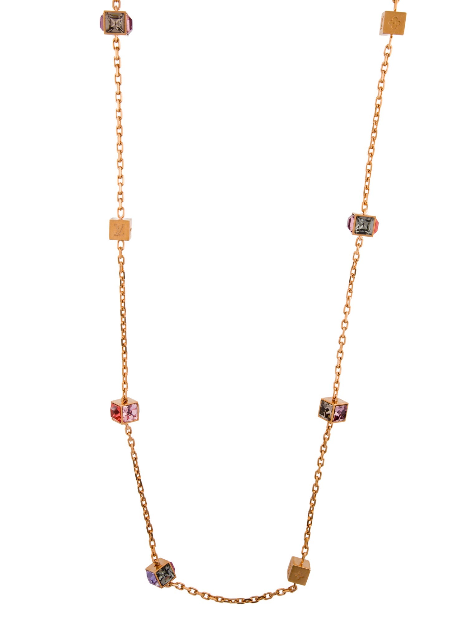 Louis Vuitton Crystal Gamble Station Necklace
