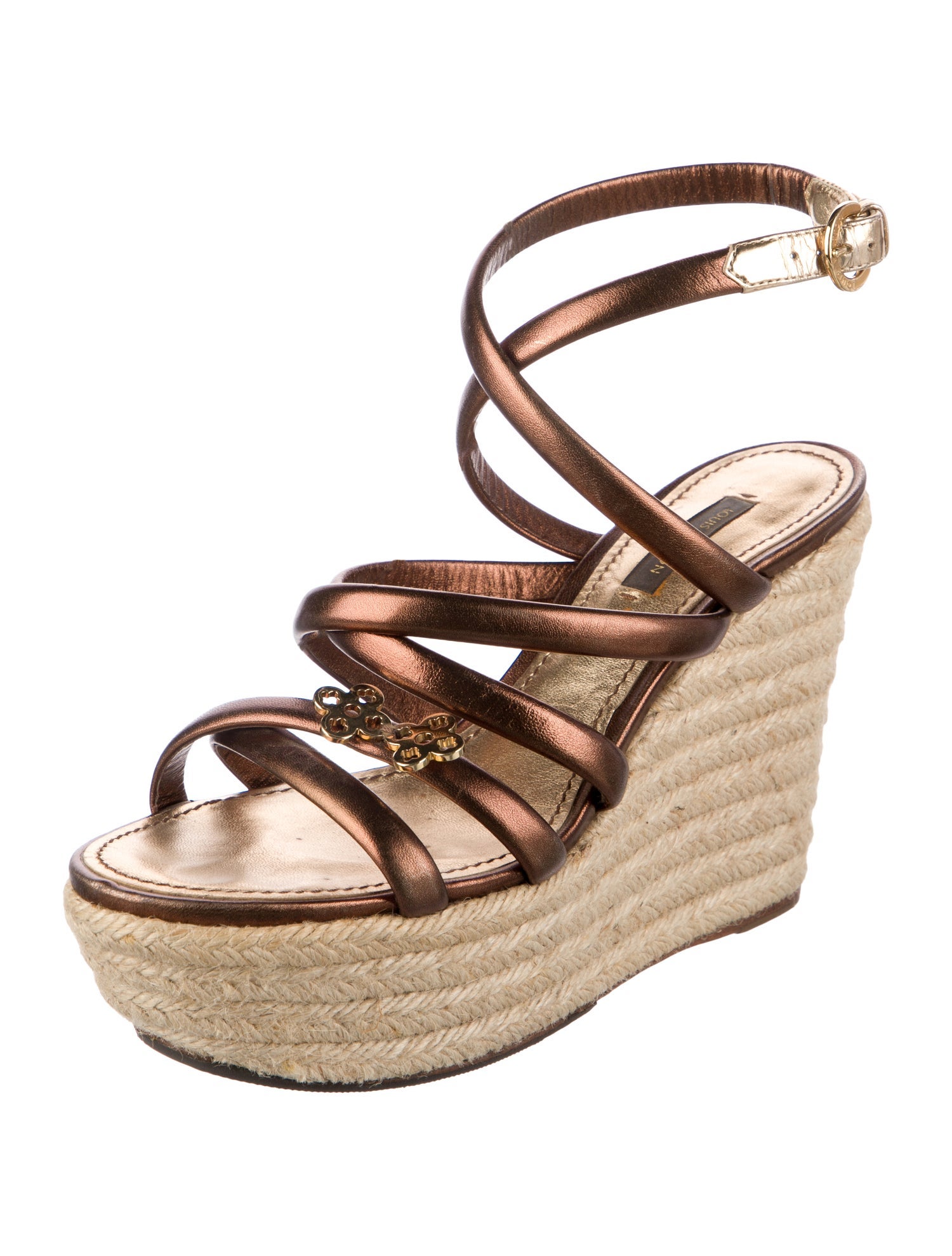 Louis Vuitton Signature Logo Leather Espadrilles