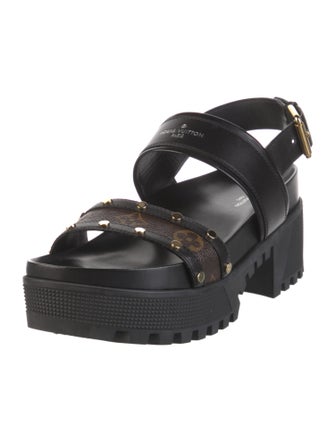 Louis Vuitton LV Monogram Leather Slingback Sandals