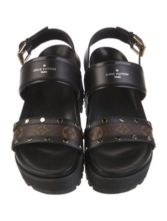 Louis Vuitton LV Monogram Leather Slingback Sandals