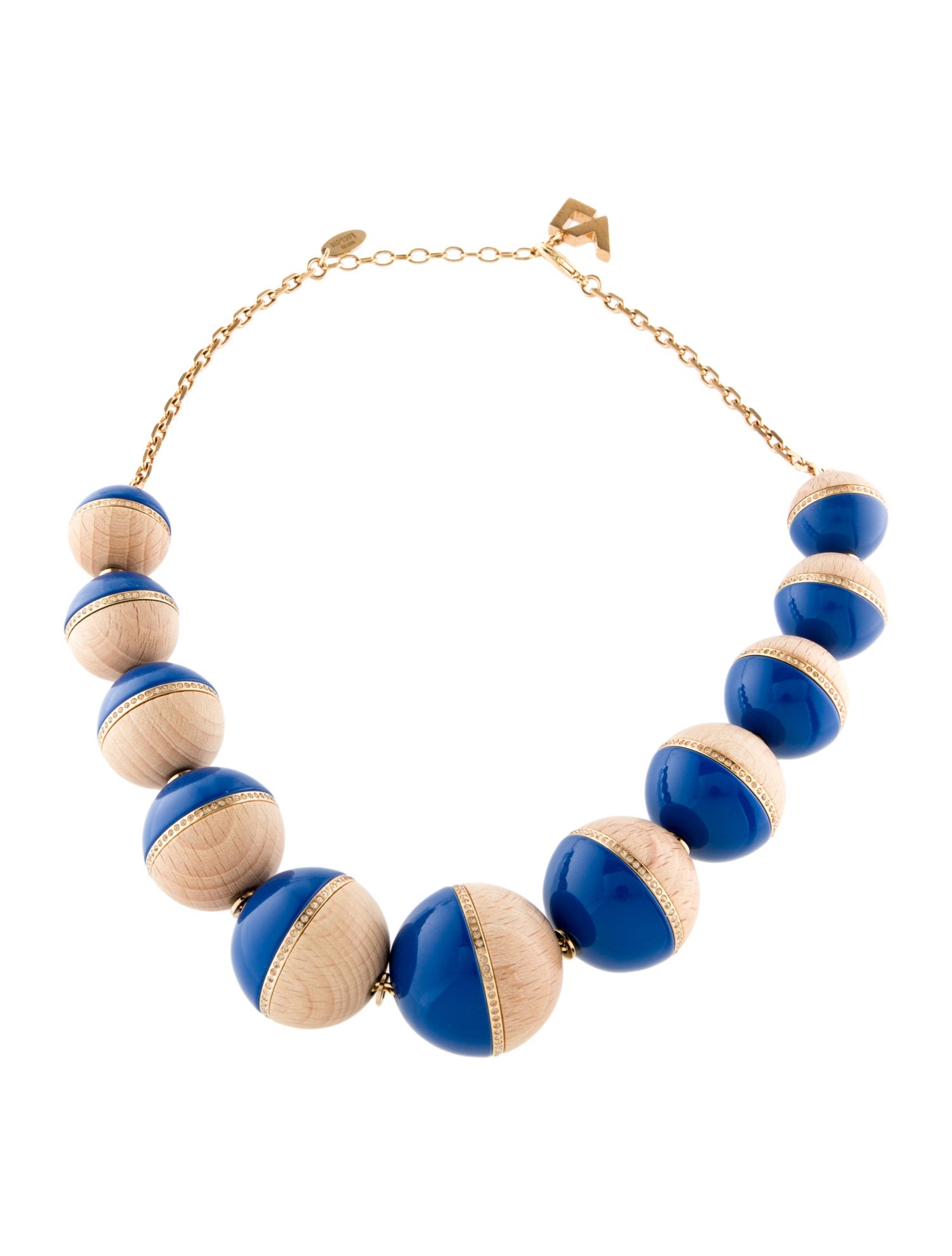 Louis Vuitton Resin, Wood & Crystal Beaded Necklace
