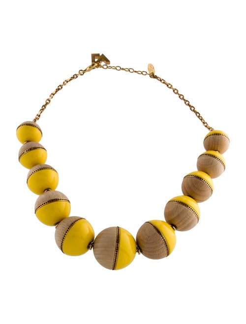 Louis Vuitton Crystal, Resin & Wood Beaded Collar Necklace