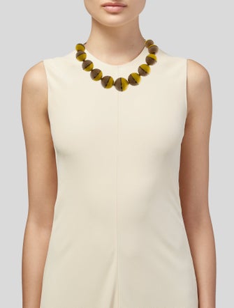 Louis Vuitton Crystal, Resin & Wood Beaded Collar Necklace