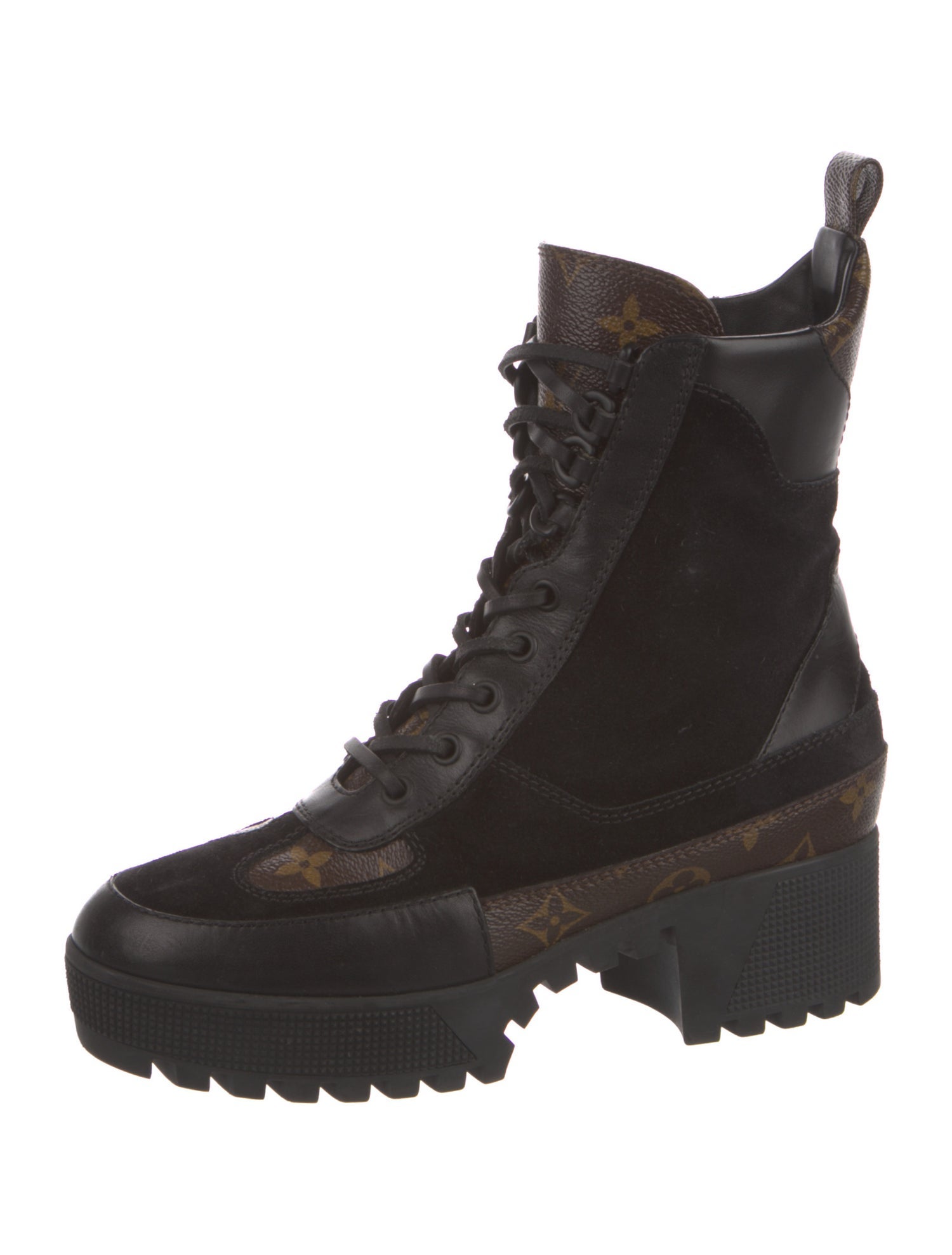 Louis Vuitton LV Monogram Suede Combat Boots