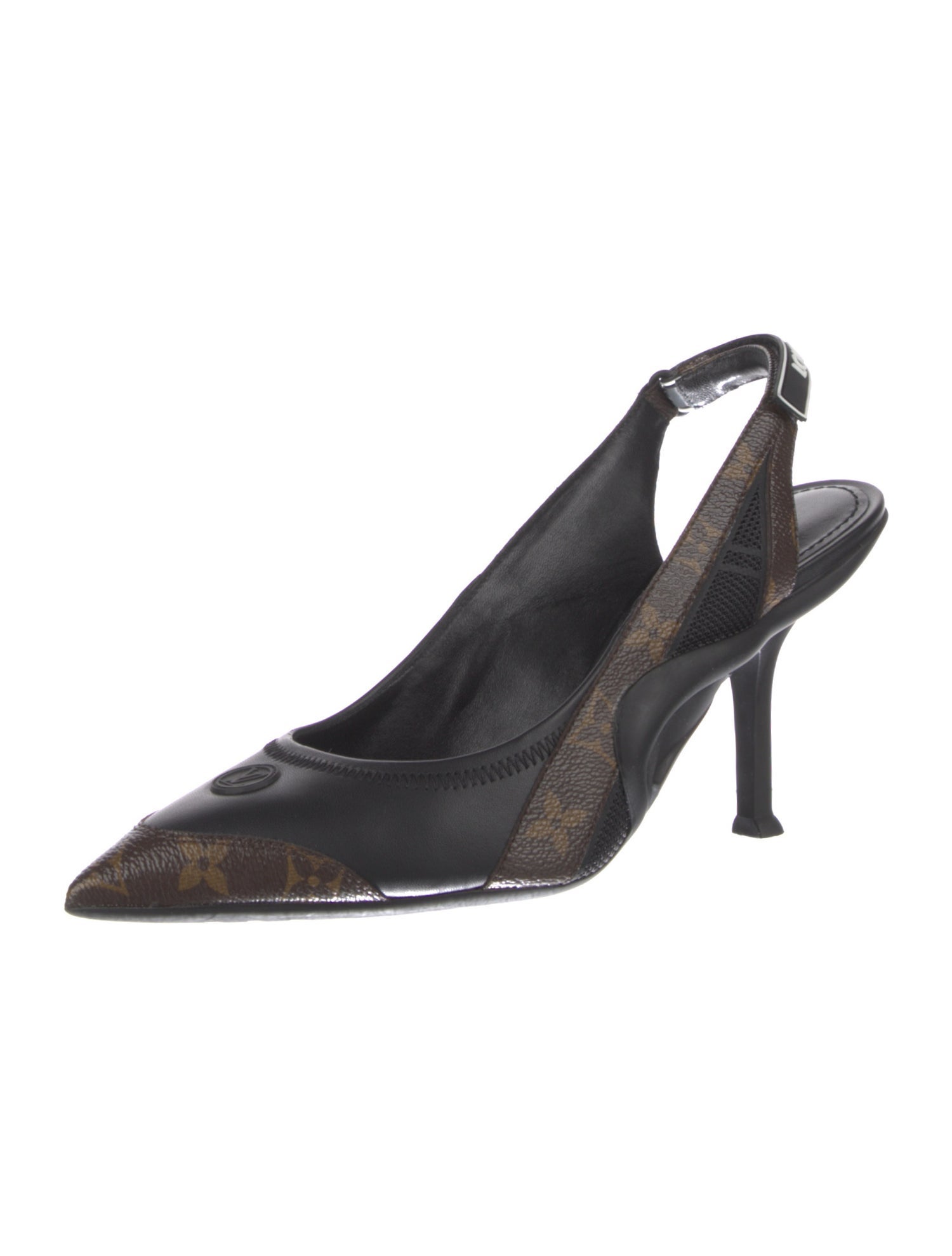 Louis Vuitton LV Monogram Leather Slingback Pumps