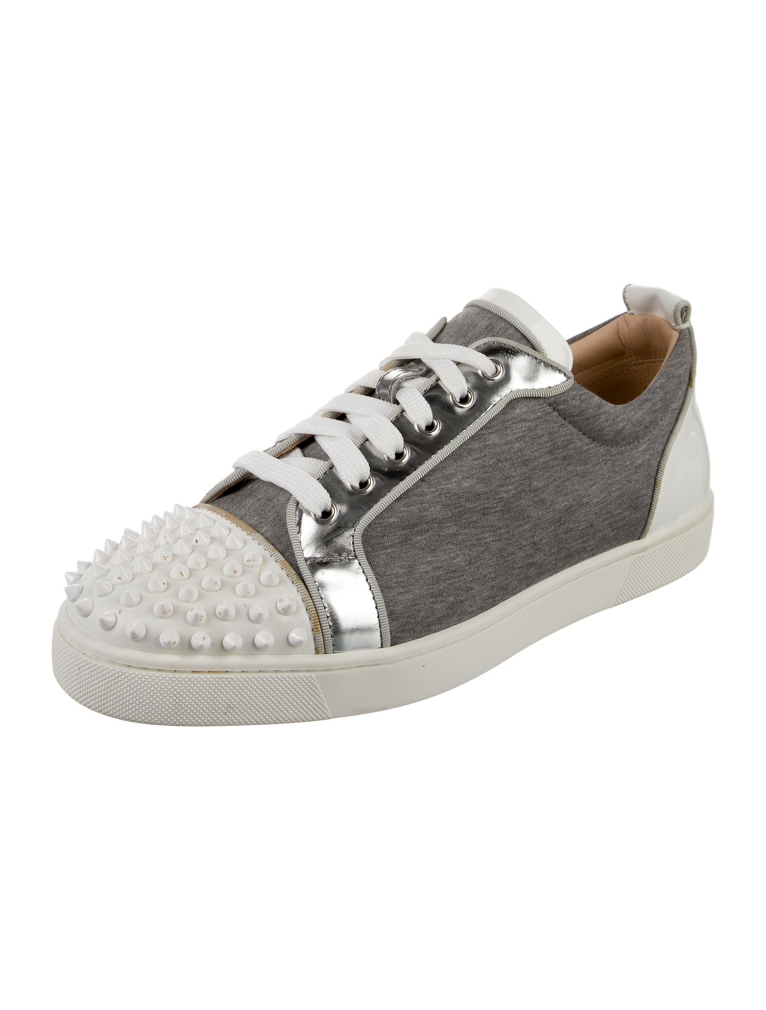 Christian Louboutin Colorblock Pattern Studded Accents Sneakers