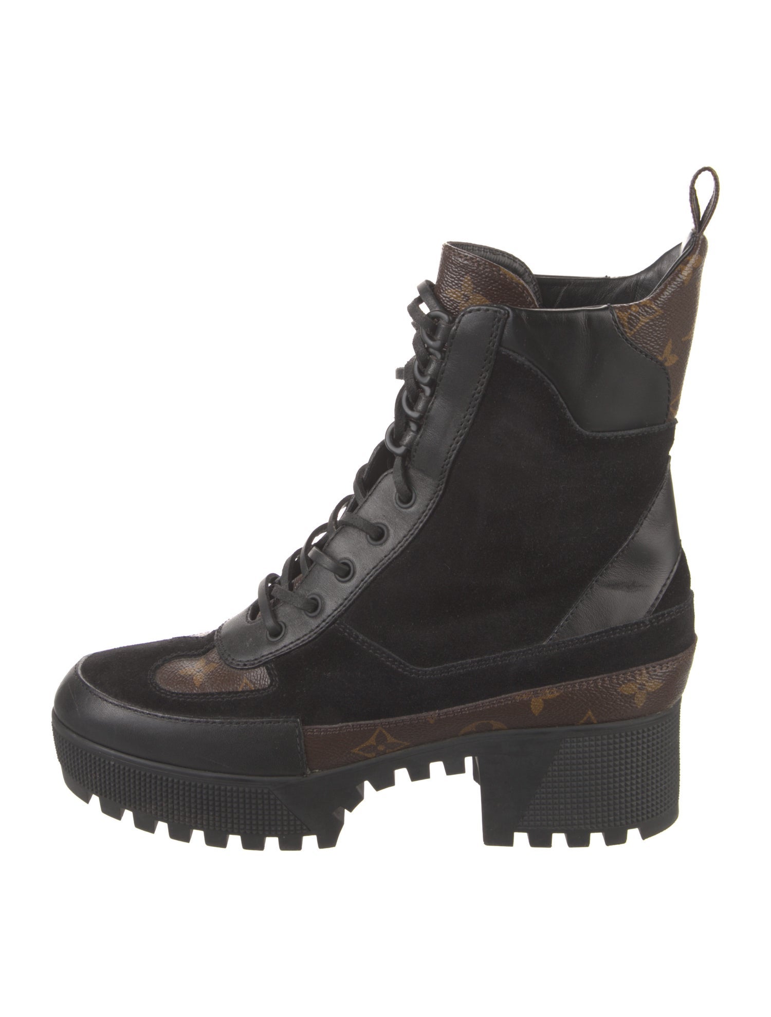 Louis Vuitton LV Monogram Suede Combat Boots