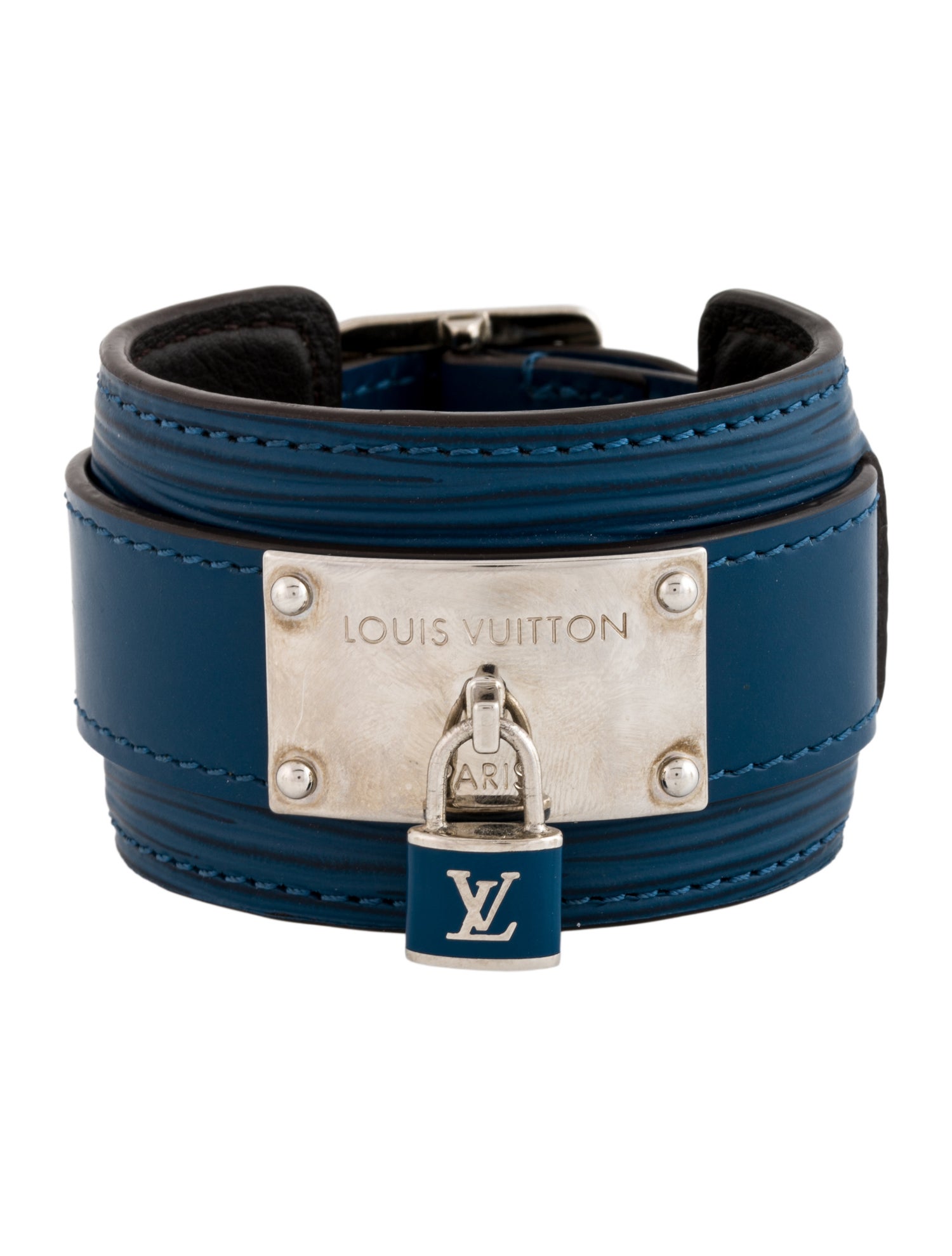 Louis Vuitton Leather & Enamel Epi Infinity Wrap Bracelet