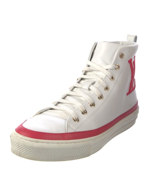 Louis Vuitton Leather Embroidered Accent Sneakers