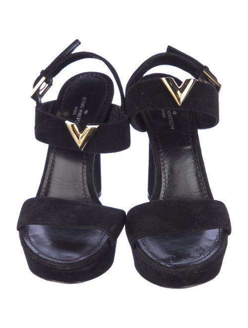 Louis Vuitton Suede Slingback Sandals