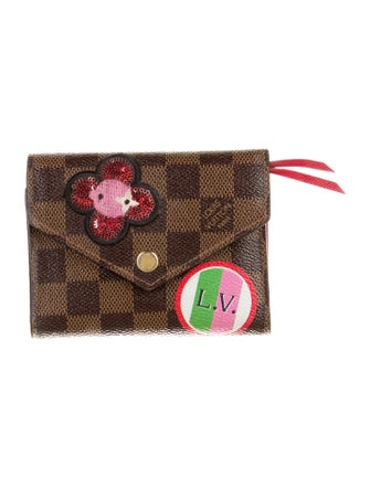 Louis Vuitton Damier Ebene Pattern Coated Canvas Victorine Wallet
