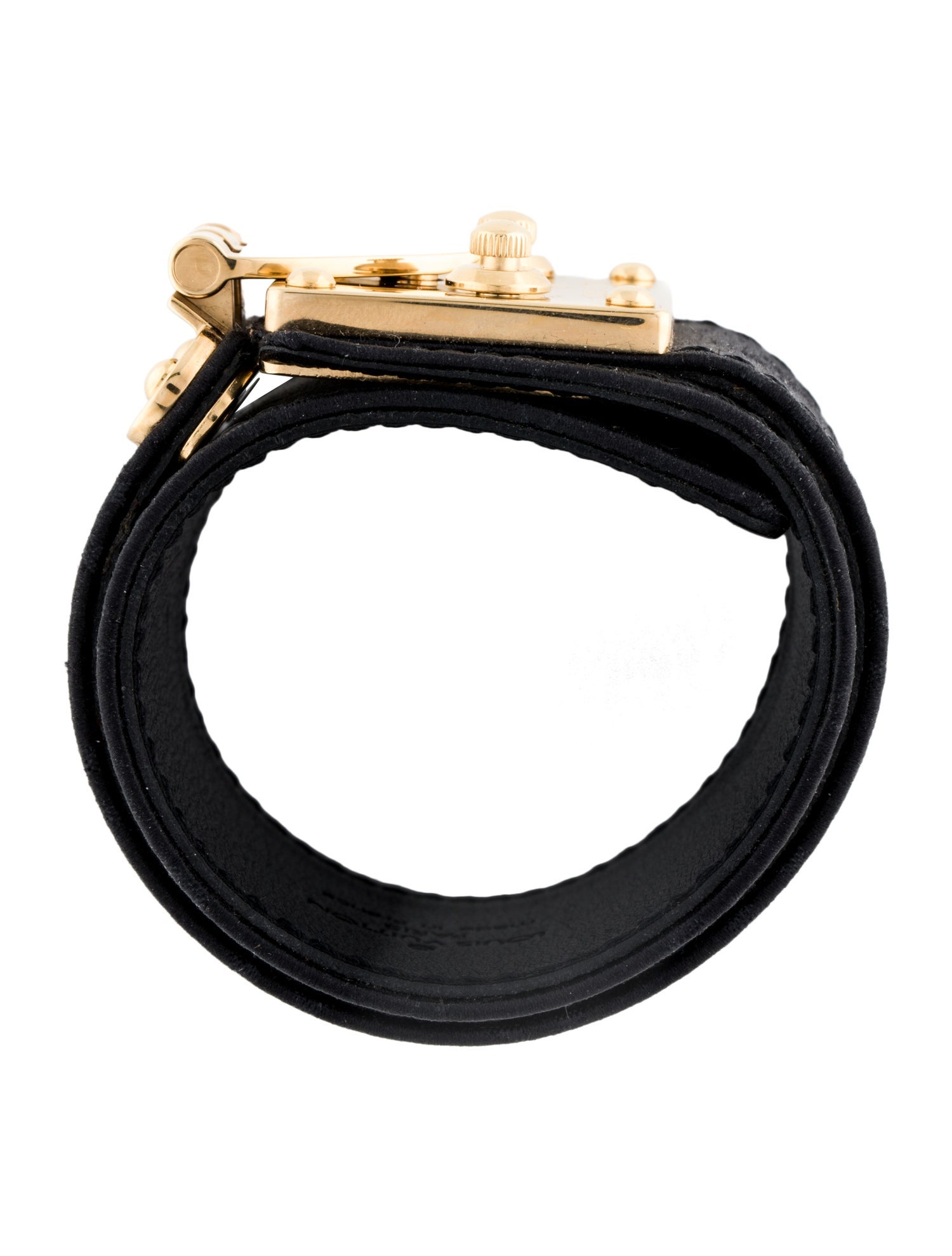 Louis Vuitton Leather S Lock Cuff Bracelet