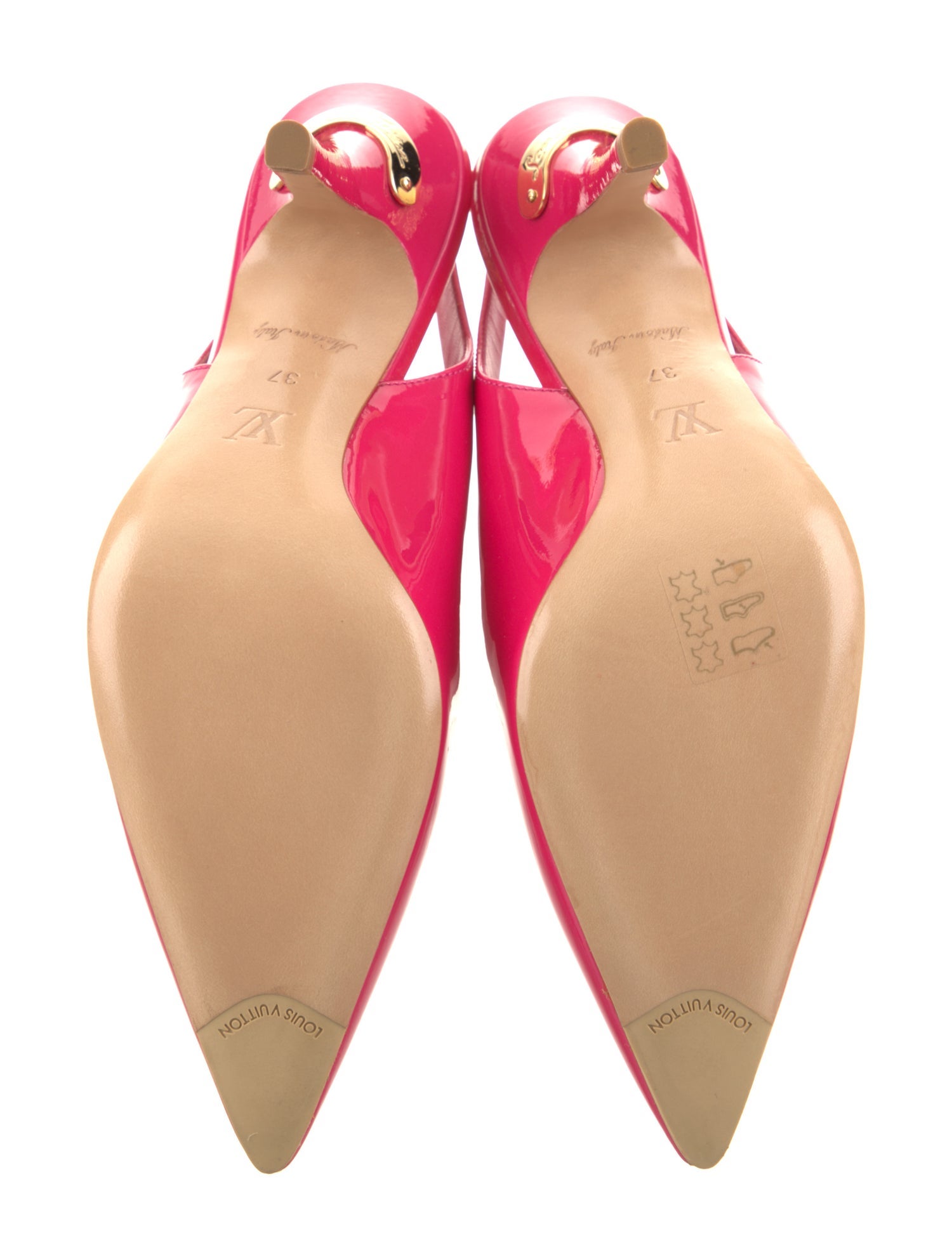 Louis Vuitton Patent Leather Slingback Sandals