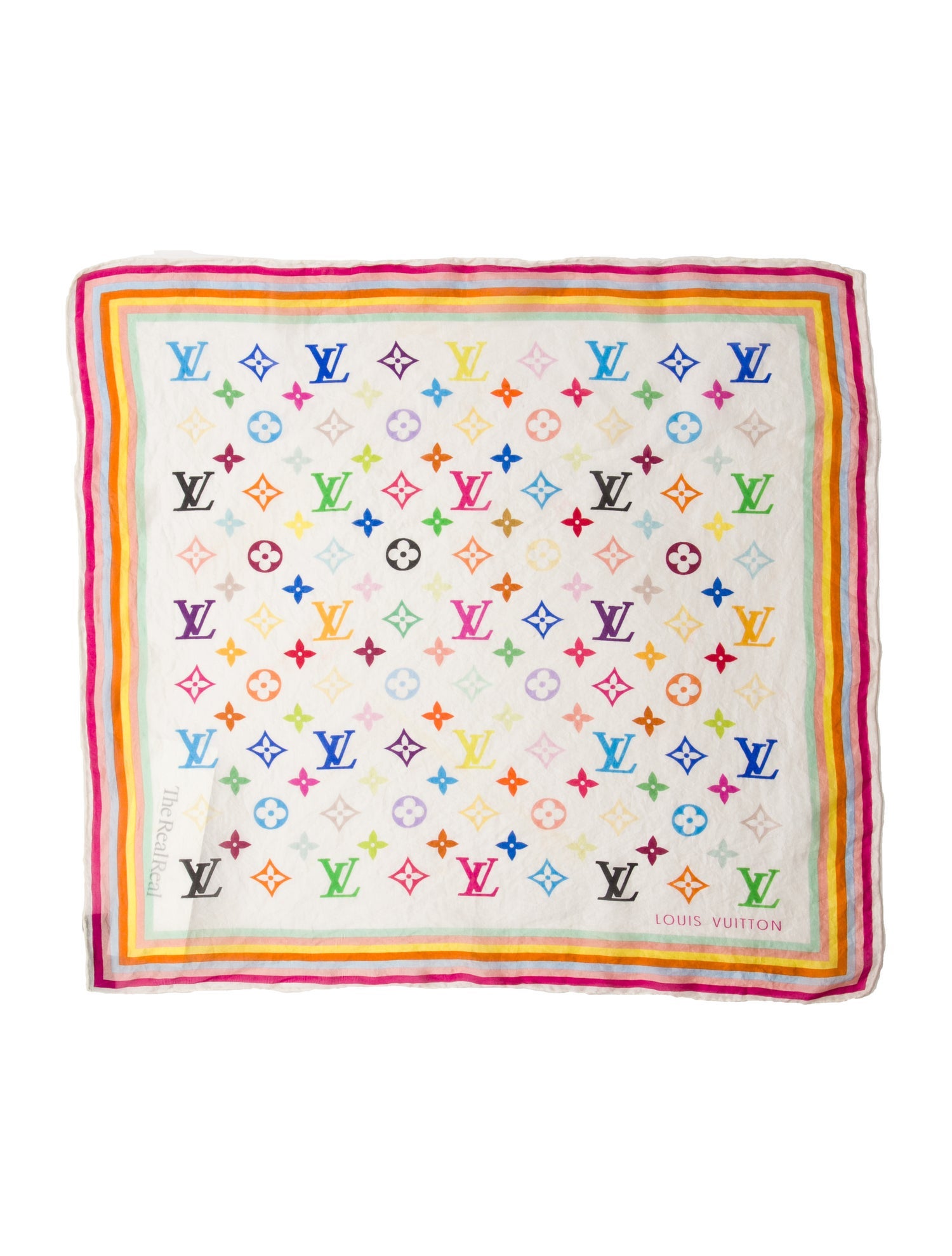 Louis Vuitton Silk Multicolore Monogram Pattern Scarf