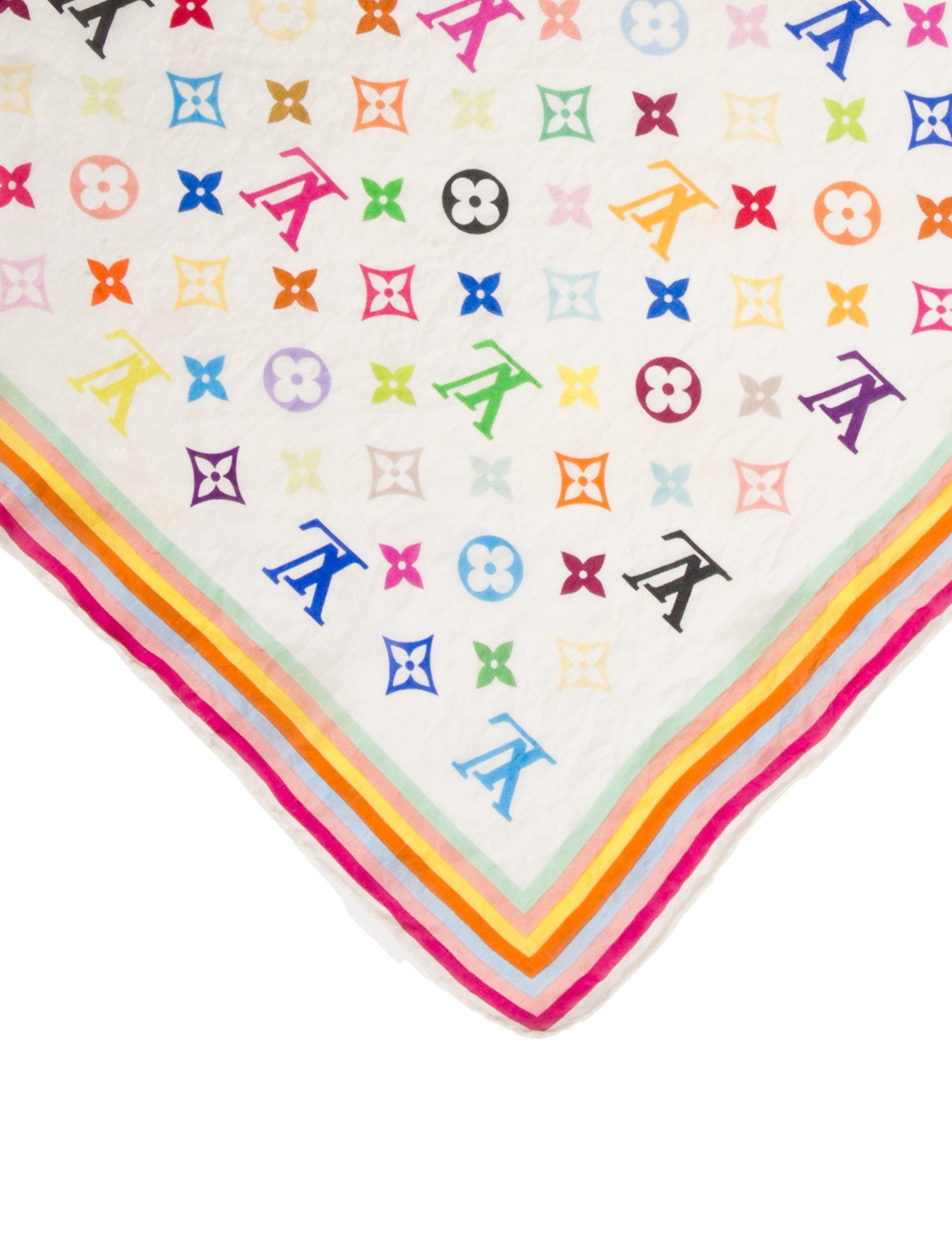 Louis Vuitton Silk Multicolore Monogram Pattern Scarf