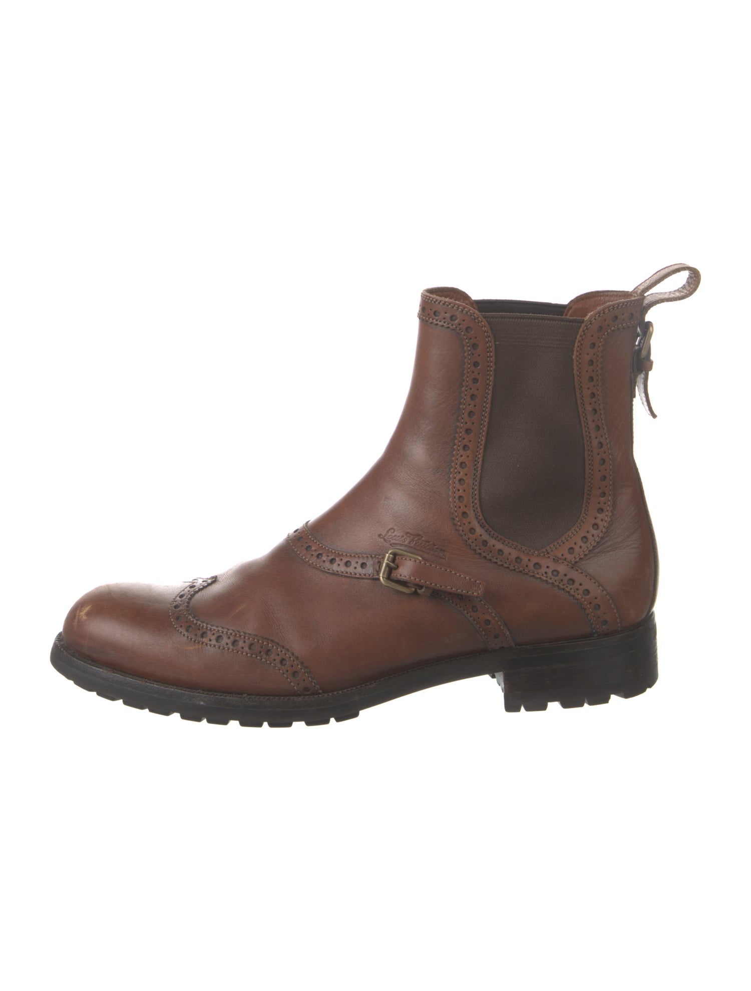 Louis Vuitton Leather Colorblock Pattern Chelsea Boots