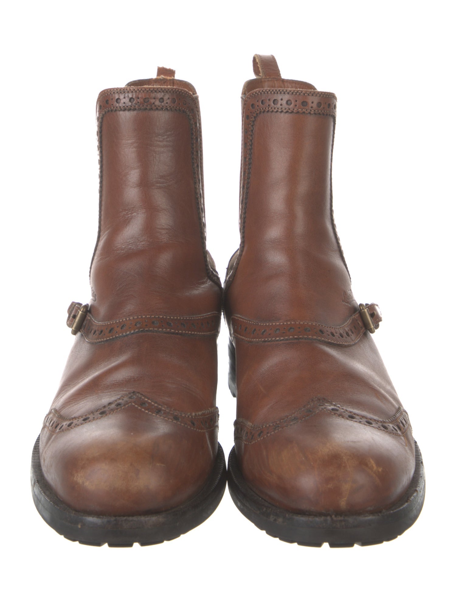 Louis Vuitton Leather Colorblock Pattern Chelsea Boots