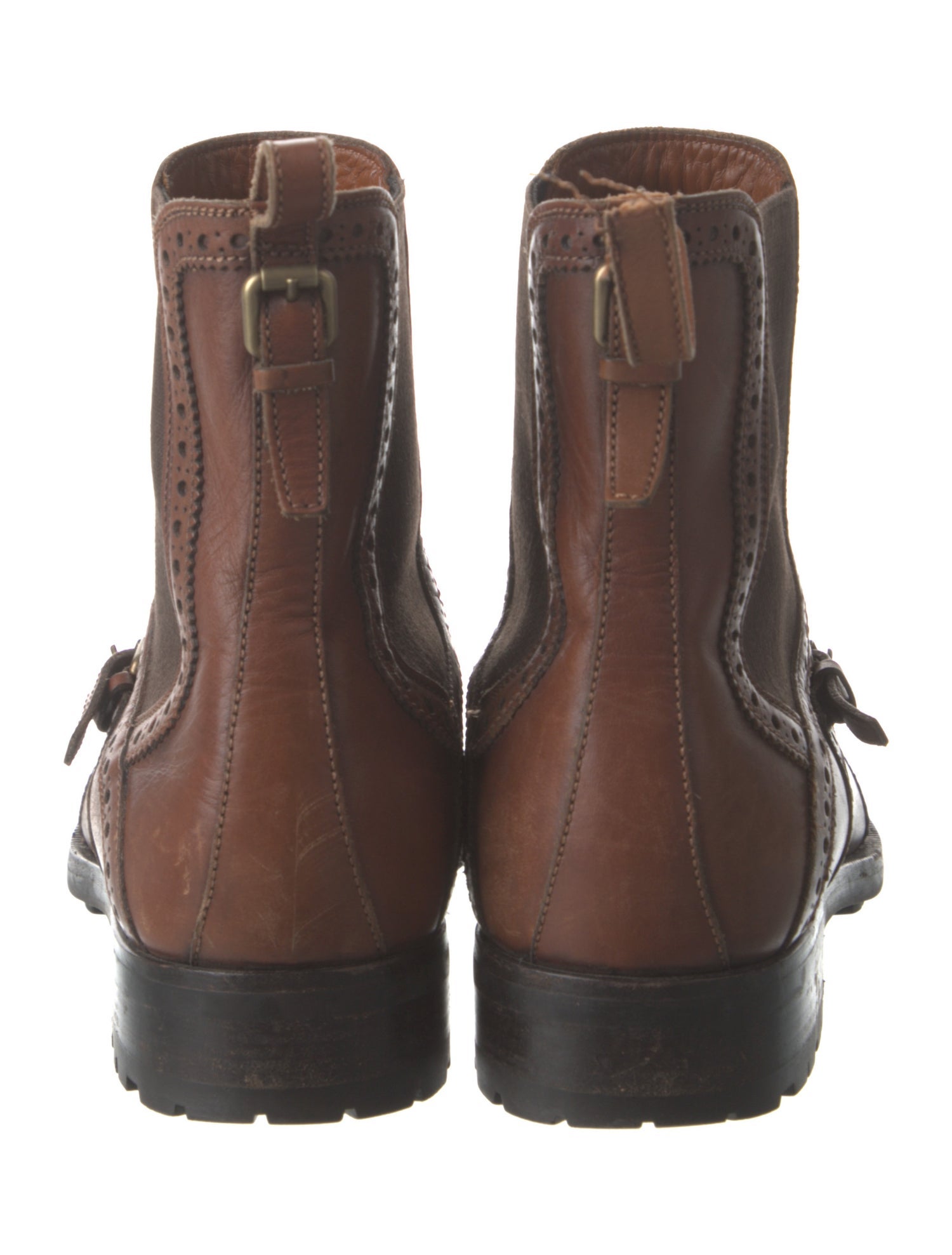 Louis Vuitton Leather Colorblock Pattern Chelsea Boots