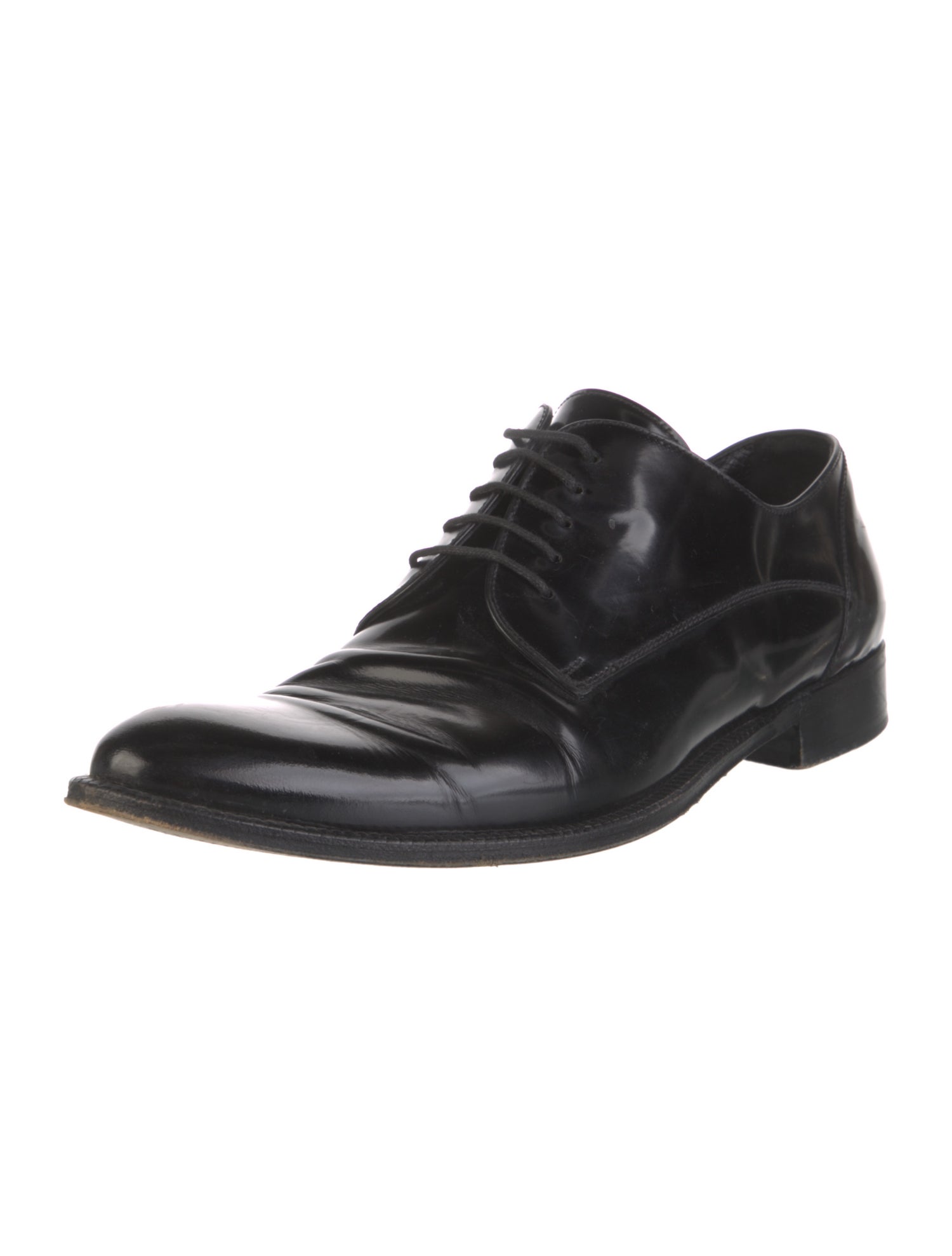 Dolce & Gabbana Damier Graphite Pattern Leather Oxfords