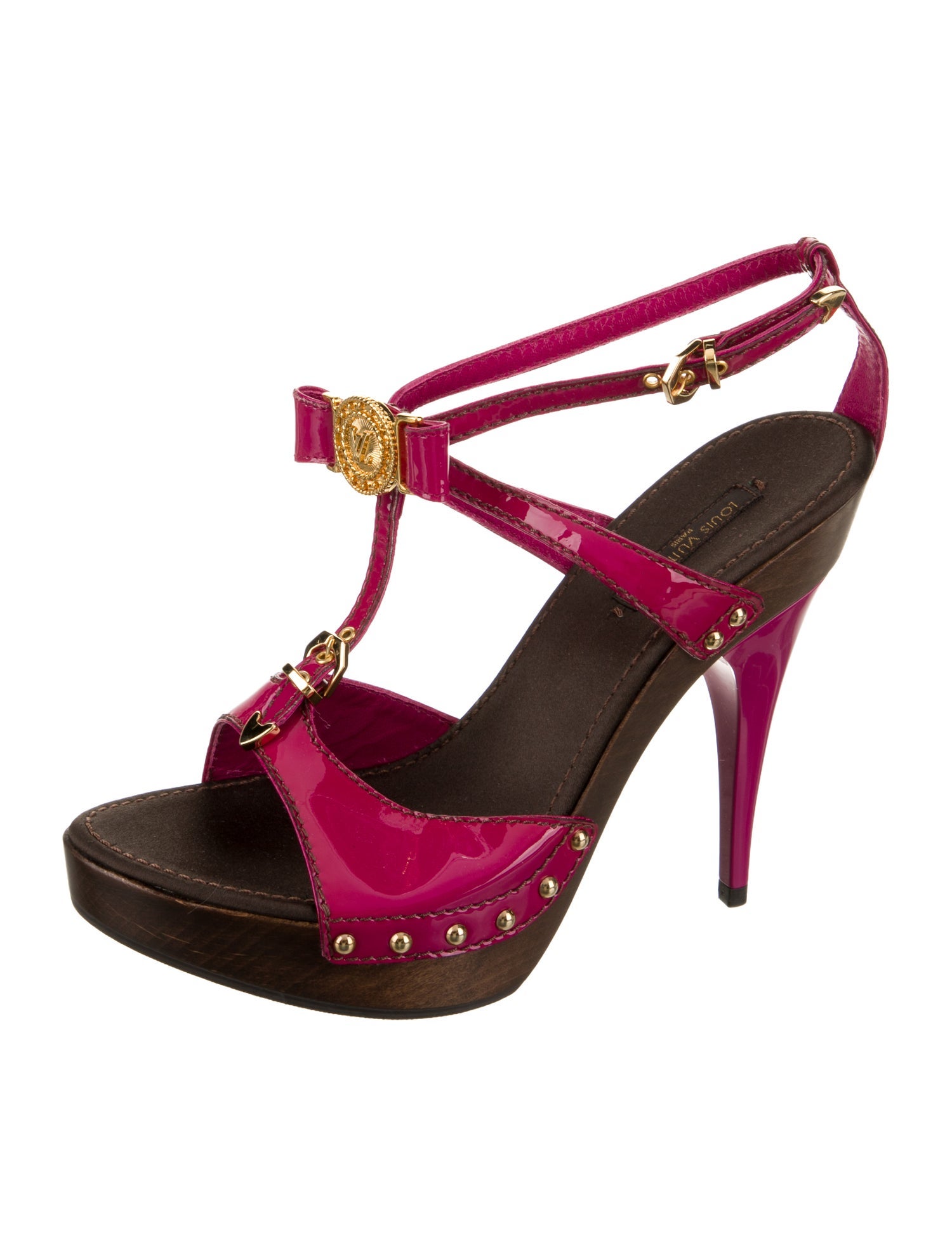 Louis Vuitton Patent Leather T-Strap Sandals